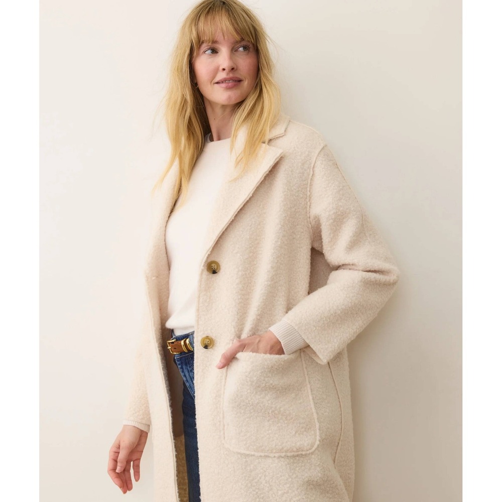Marine Layer Colette Boucle Topcoat Cream Size Small New With Tags - Picture 5 of 11